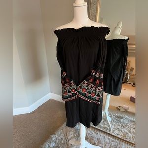 ASOS black off the shoulder dress